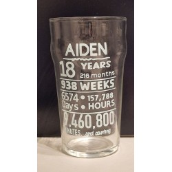 Personalised 18th Birthday Glass