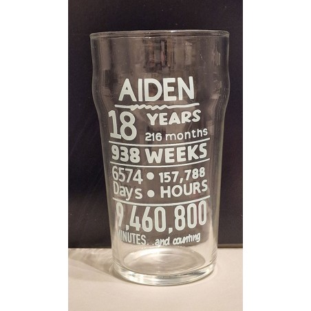 Personalised 18th Birthday Glass